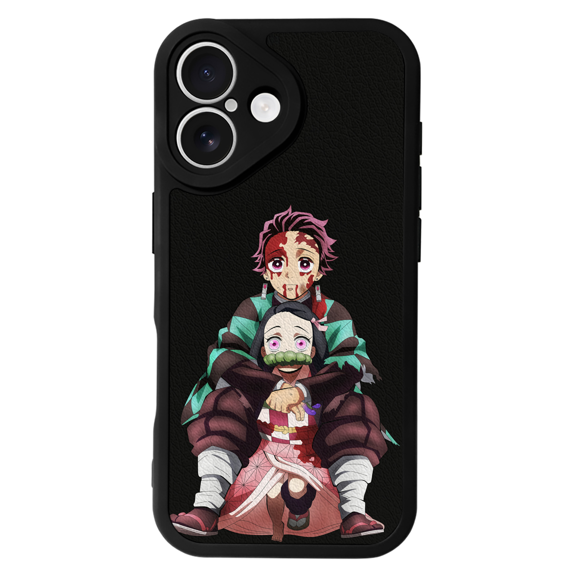 （画像用） 鬼滅の刃（きめつのやいば）竈門 禰󠄀豆子／かまど ねずこ Kamado Nezuko 【iPhone 16シリーズ対応】シリコンスマホケース（レザー調） 材質：シリコン